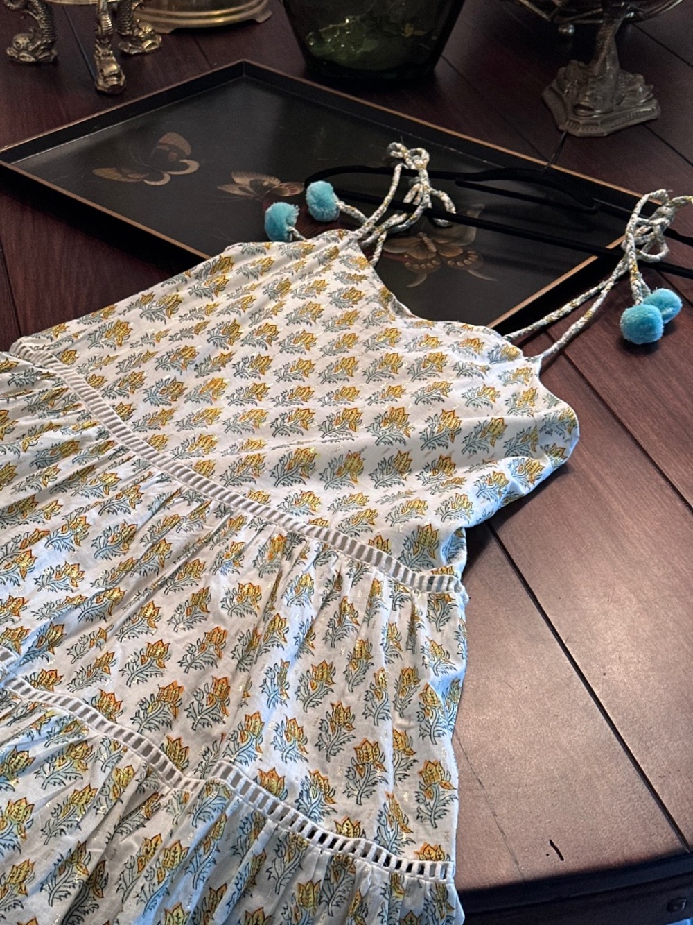 Women’s Summer Mini Dress With Pompoms